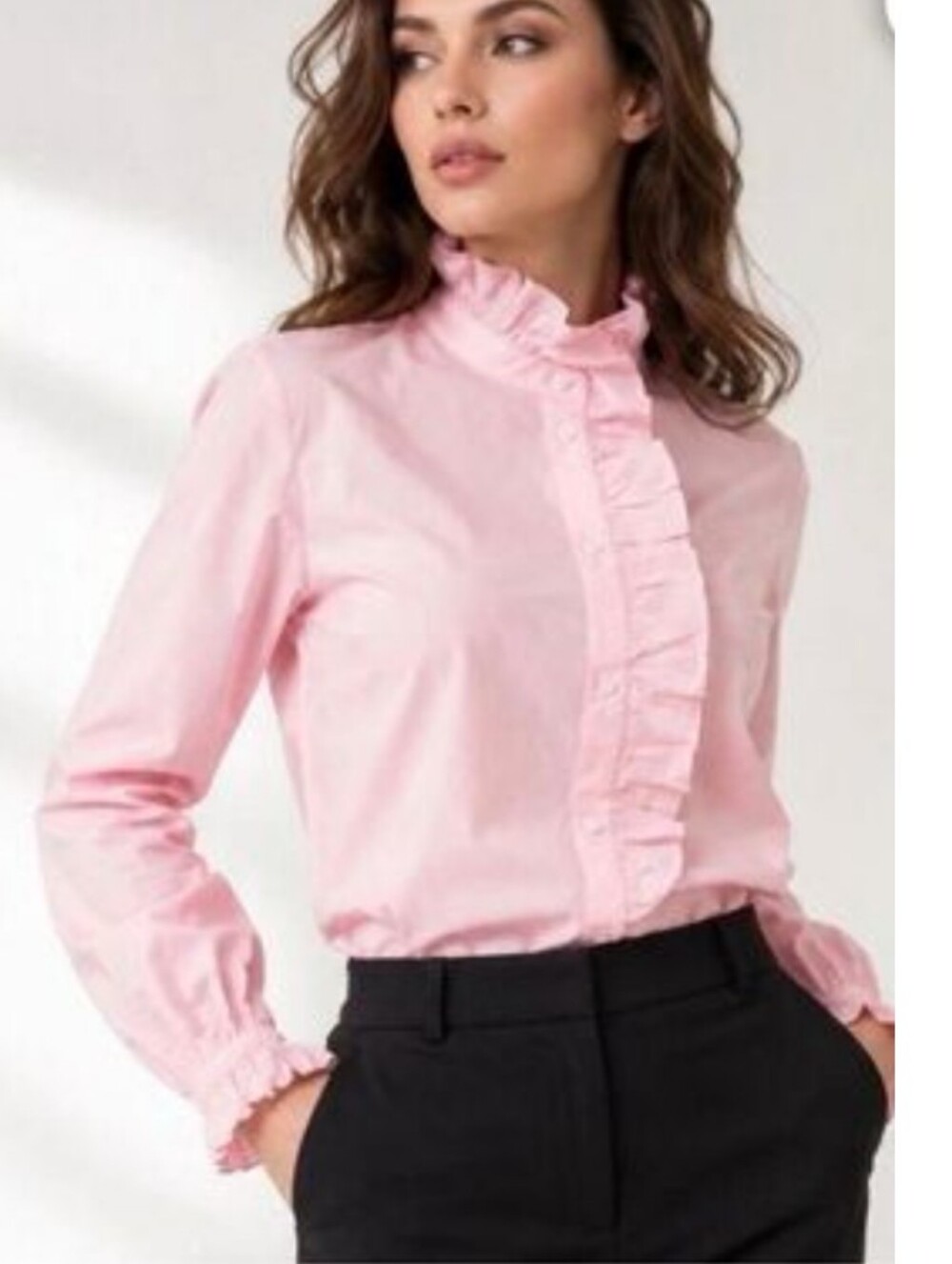 J.Crew Ruffle Button-Down Cotton Shirt Size 10